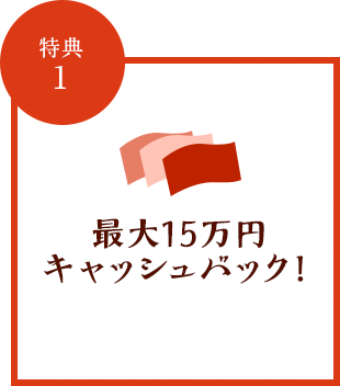 特典1 最大1万円キャッシュバック